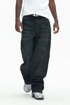 UNTILWERICH Vintage Whiskered Washed Distressed Jeans