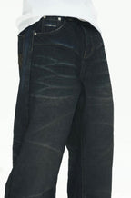 UNTILWERICH Vintage Whiskered Washed Distressed Jeans