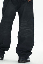 UNTILWERICH Vintage Whiskered Washed Distressed Jeans