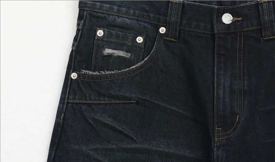 UNTILWERICH Vintage Whiskered Washed Distressed Jeans