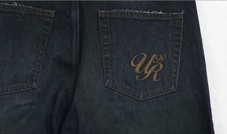 UNTILWERICH Vintage Whiskered Washed Distressed Jeans