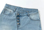 YADcrew Crossover Waist Washed Jeans
