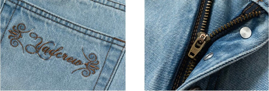 YADcrew Crossover Waist Washed Jeans