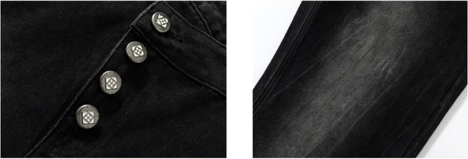 YADcrew Crossover Waist Washed Jeans