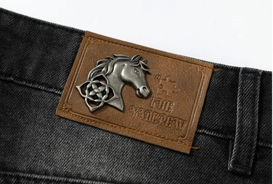 YADcrew Crossover Waist Washed Jeans