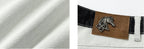 YADcrew Herringbone Waist Contrast Baggy Jeans