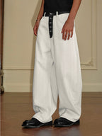 YADcrew Herringbone Waist Contrast Baggy Jeans