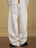 YADcrew Embossed Knee Leather Belt Loop Jeans