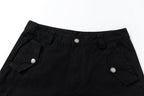 YADcrew Washed Double Pocket Wide Leg Cargo Pants