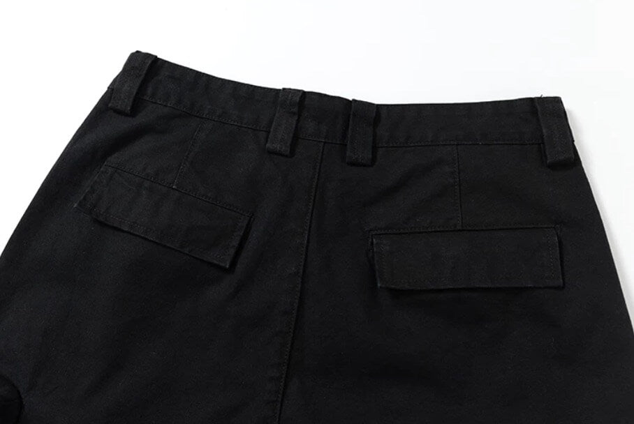 YADcrew Washed Double Pocket Wide Leg Cargo Pants