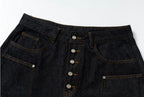 YADcrew Double Knee Denim Baggy Below Knee Shorts