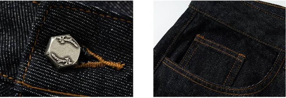YADcrew Double Knee Denim Baggy Below Knee Shorts