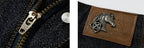 YADcrew Double Knee Denim Baggy Below Knee Shorts