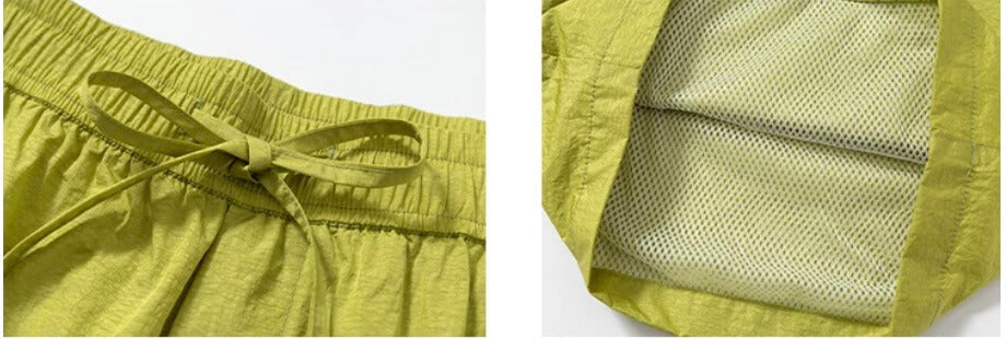 YADcrew Metallic Nylon Quick Dry Shorts