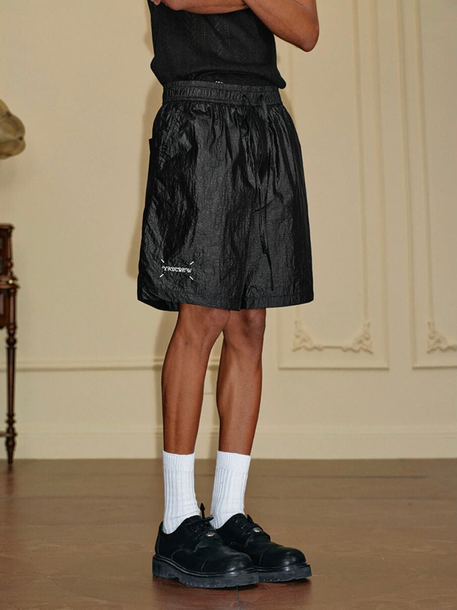 YADcrew Metallic Nylon Quick Dry Shorts