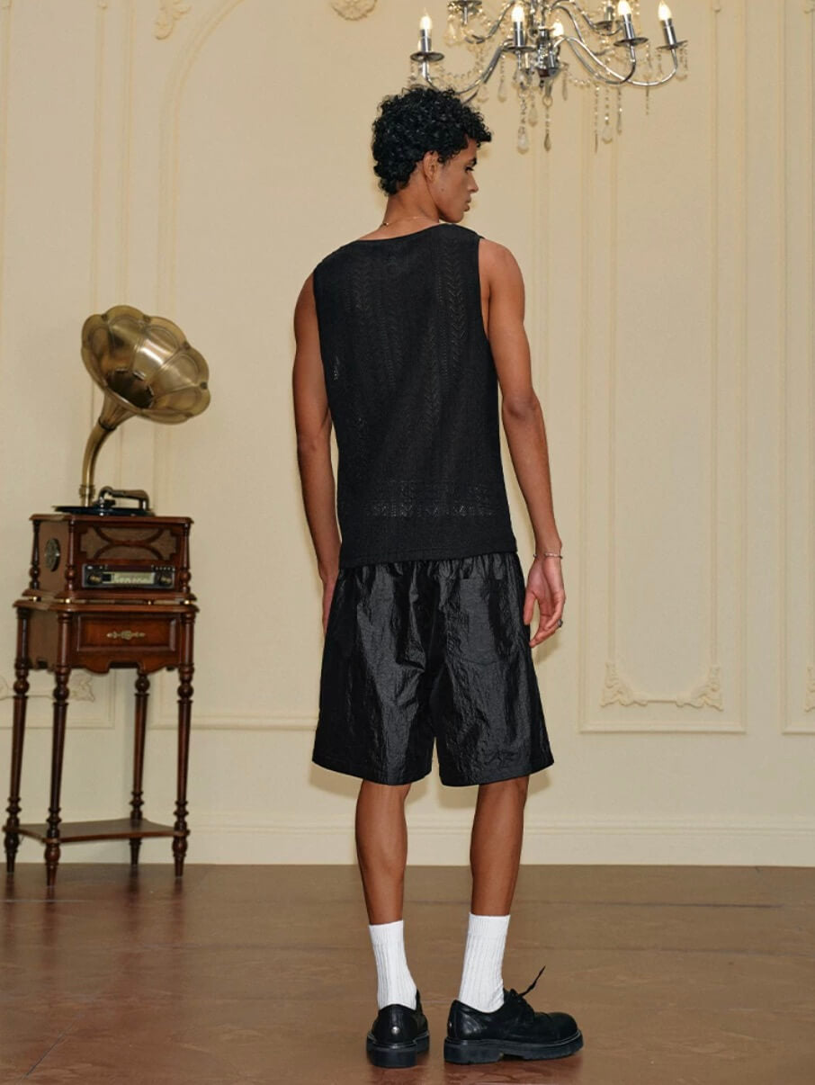 YADcrew Metallic Nylon Quick Dry Shorts