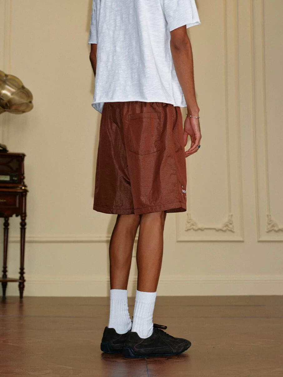 YADcrew Metallic Nylon Quick Dry Shorts