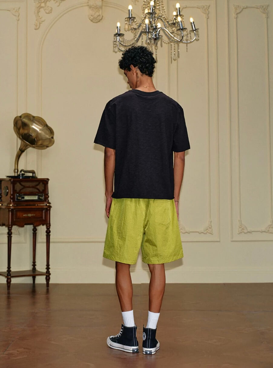 YADcrew Metallic Nylon Quick Dry Shorts