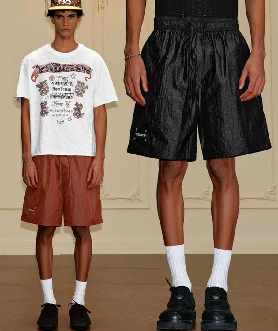 YADcrew Metallic Nylon Quick Dry Shorts