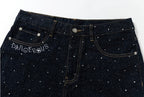 YADcrew All Over Starry Rhinestone Loose Fit Jeans