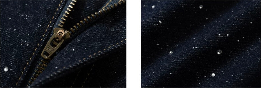 YADcrew All Over Starry Rhinestone Loose Fit Jeans