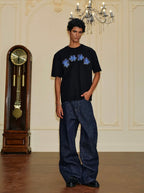YADcrew All Over Starry Rhinestone Loose Fit Jeans