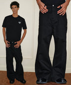 YADcrew Deconstructed Drop Crotch Loose Fit Wide Leg Work Pants
