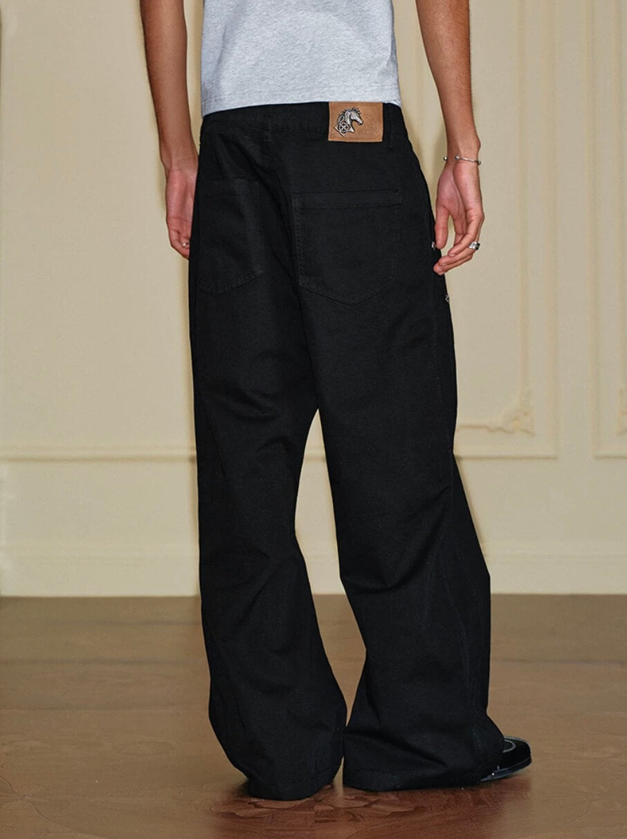 YADcrew Deconstructed Drop Crotch Loose Fit Wide Leg Work Pants