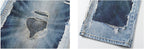 YADcrew Vintage Distressed Denim Print Loose Fit Wide Leg Jeans