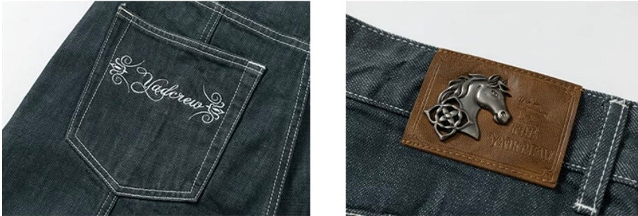 YADcrew Cross Motif Button Paneled Denim Shorts