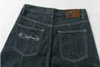 YADcrew Cross Motif Button Paneled Denim Shorts