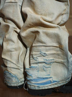 YADcrew Heavy Wash Distressed Cross Motif Button Jeans