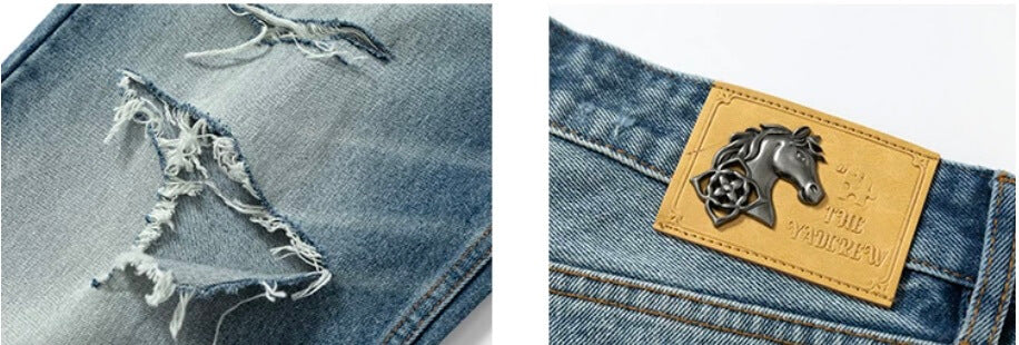 YADcrew Vintage Whiskered Washed Distressed Jeans