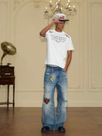 YADcrew Vintage Whiskered Washed Distressed Jeans