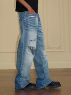 YADcrew Vintage Whiskered Washed Distressed Jeans
