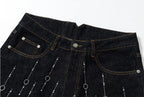 YADcrew Galaxy All Over Rhinestone Denim Shorts