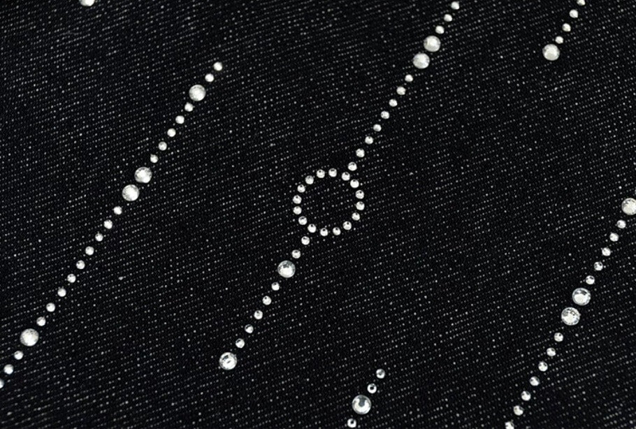 YADcrew Galaxy All Over Rhinestone Denim Shorts