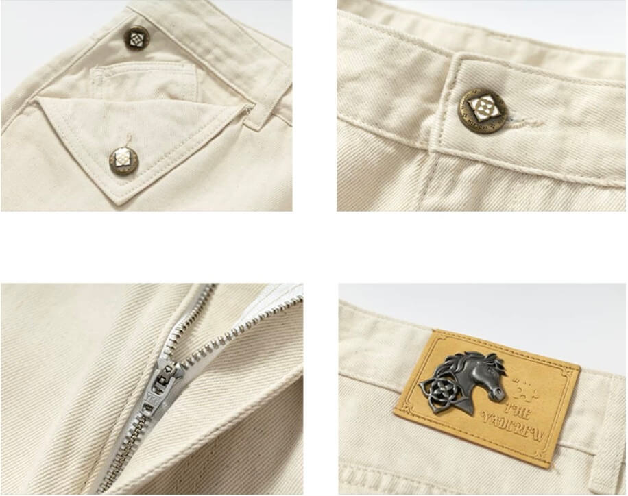 YADcrew Fold Over Button Flap Pocket Washed Jeans