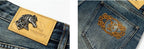 YADcrew Braid Embroidered Washed Loose Fit Jeans