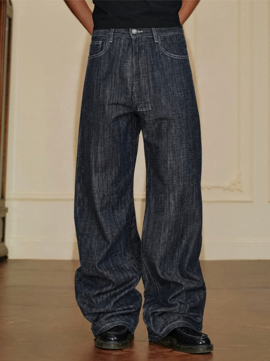 YADcrew Slub Denim Baggy Jeans