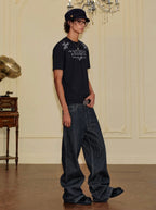 YADcrew Slub Denim Baggy Jeans