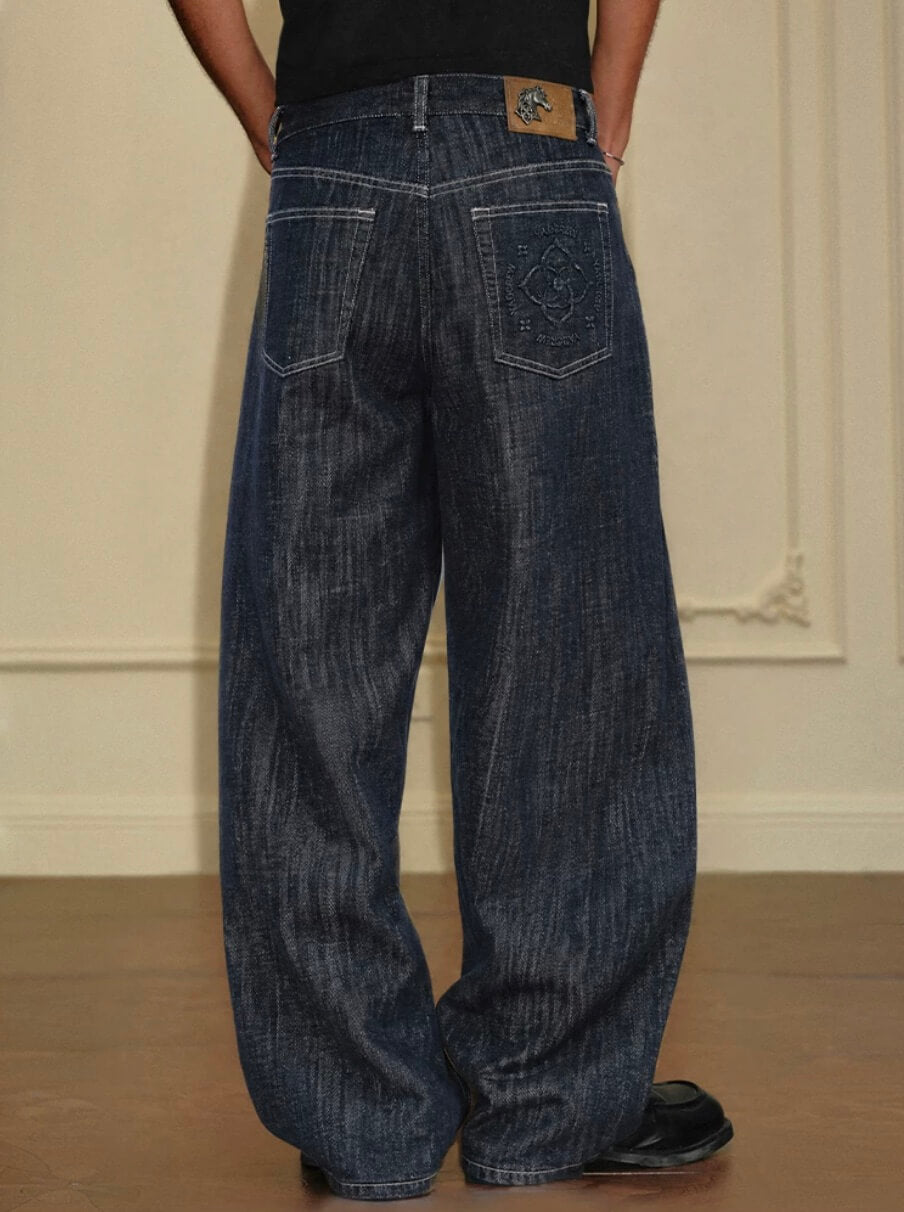 YADcrew Slub Denim Baggy Jeans