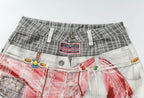 YADcrew 3D Digital Print Double Waist Baggy Shorts