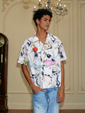 YADcrew All Over Cat Print Short Sleeve Shirt