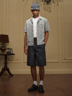 YADcrew 3D Stitch Plaid Short Sleeve Shirt