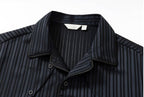 YADcrew Shiny Satin Striped Short Sleeve Shirt