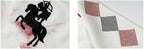 YADcrew Rhinestone Embroidered Patch Horse Print Mesh Polo Jersey