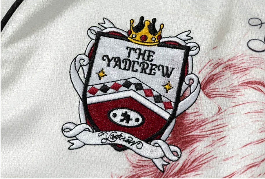 YADcrew Rhinestone Embroidered Patch Horse Print Mesh Polo Jersey
