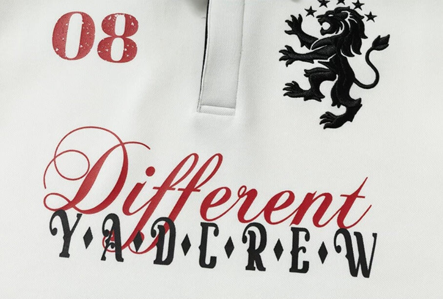 YADcrew Lion Crest Embroidered Polo Shirt