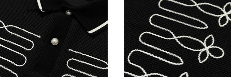 YADcrew Braid Embroidered Waffle Polo Shirt